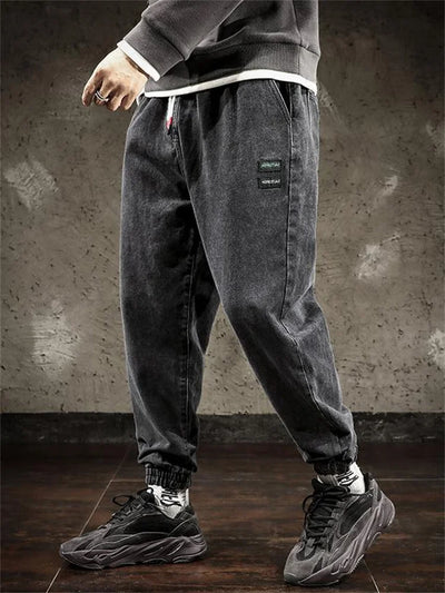 Spring Designer Fashion Men Jeans Retro Black Gray Vintage Casual Denim Harem Pants Ripped Jeans Men Wide Leg Taper Men Jeans