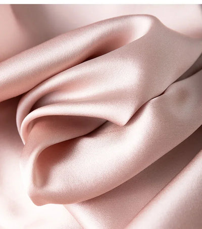Women Midi Dress 100% Mulberry Silk 20 Momme Crew neck belted waist Solid Color Light Pink A Line Long Dress MM883