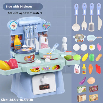 Simulated Kitchen Toys  Kitchenware Lighting and Sounds Cooking Game Set Children Fun Educational Toy Educational Toy