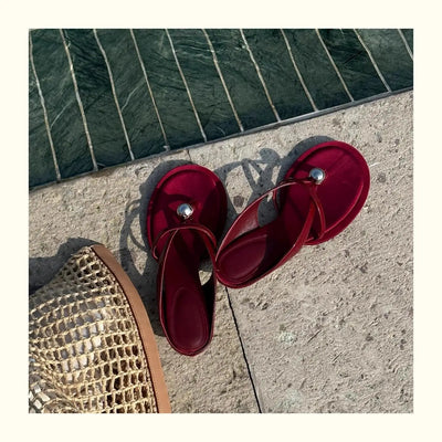 Women's Slippers Heeled Sandals Casual Flip Flops Shoes Woman 2025 Trend Summer Shallow Dress Design Pumps Clip Toe Slides Mujer