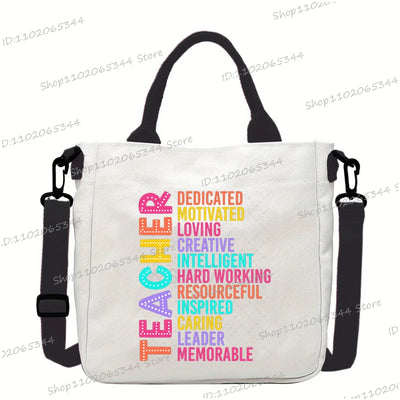 New Designer School Handbag Funny Back To School Print Crossbody Bag for Girls Boys Fashion Teacher Gifts Canvas Shoulder Bags