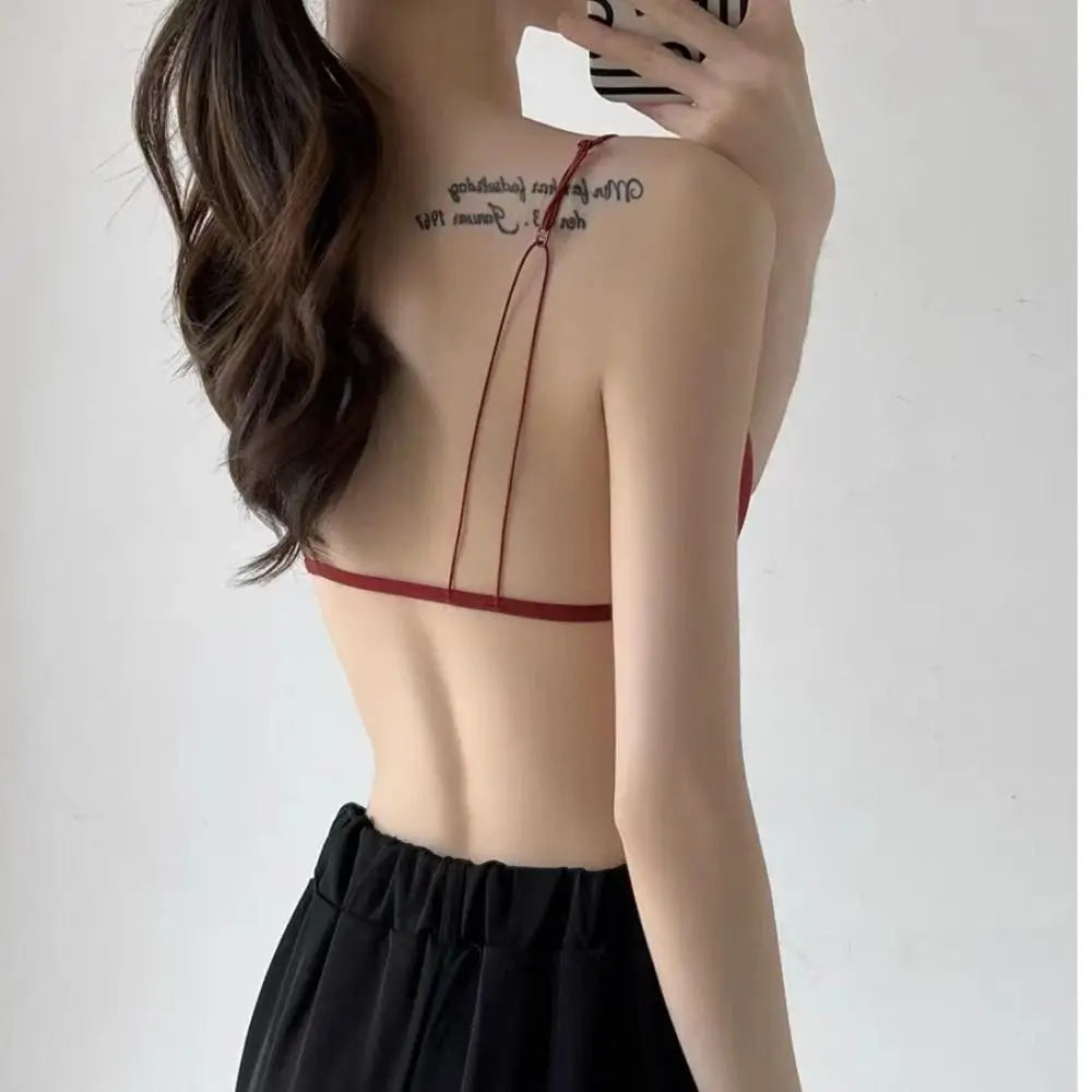 Breathable Triangle Bras for Women Beauty Back Push-up Wireless Bra Thin Strape Lingerie French Style Bra Girls