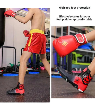 2025 New Wrestling Shoes for Men Non Slip Breathable Boxing Sneakers Wrestling Training Shoes Wear-Resisting Combat Sneakers