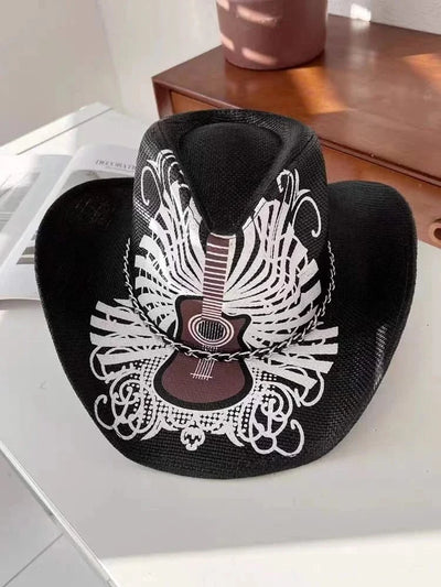 New Lake Blue Western Cowboy Straw Hat 2024 Spring and Summer New Outdoor Sun Hat Men's and Women's Cowboy Hat gorras