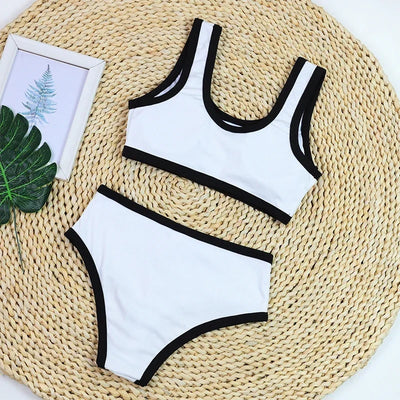 Woman Swimwear 2025 High Waist Bikinis Shorts Women's Swimsuit Luxury Ribbed Two-piece Bathing Suits Summer Bikini Set Swim Suit