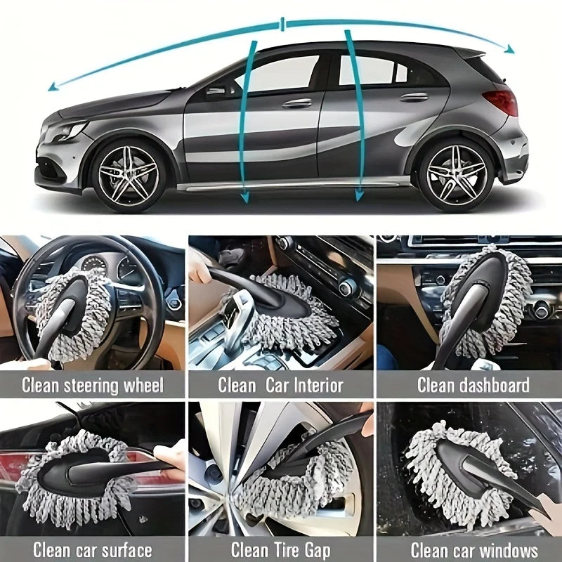 1pc Car Cleaning Tools Car Dust Mop Microfiber Washing Brush Dusting Tool Duster Home Clean Dust Removal Car Wash Brush
