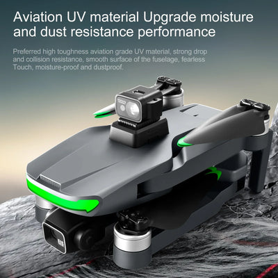 S155 GPS Drone Professional HD Camera 7.2-inch Touch Screen 3-Axis Gimbal EIS Relay Aircraft Laser Obstacle Avoidance Dron Toy