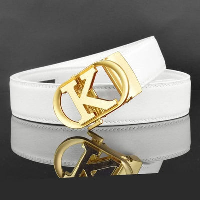 Men Fashion K Letter High quality Genuine Leather  Designer Belts | Male Waist Strap