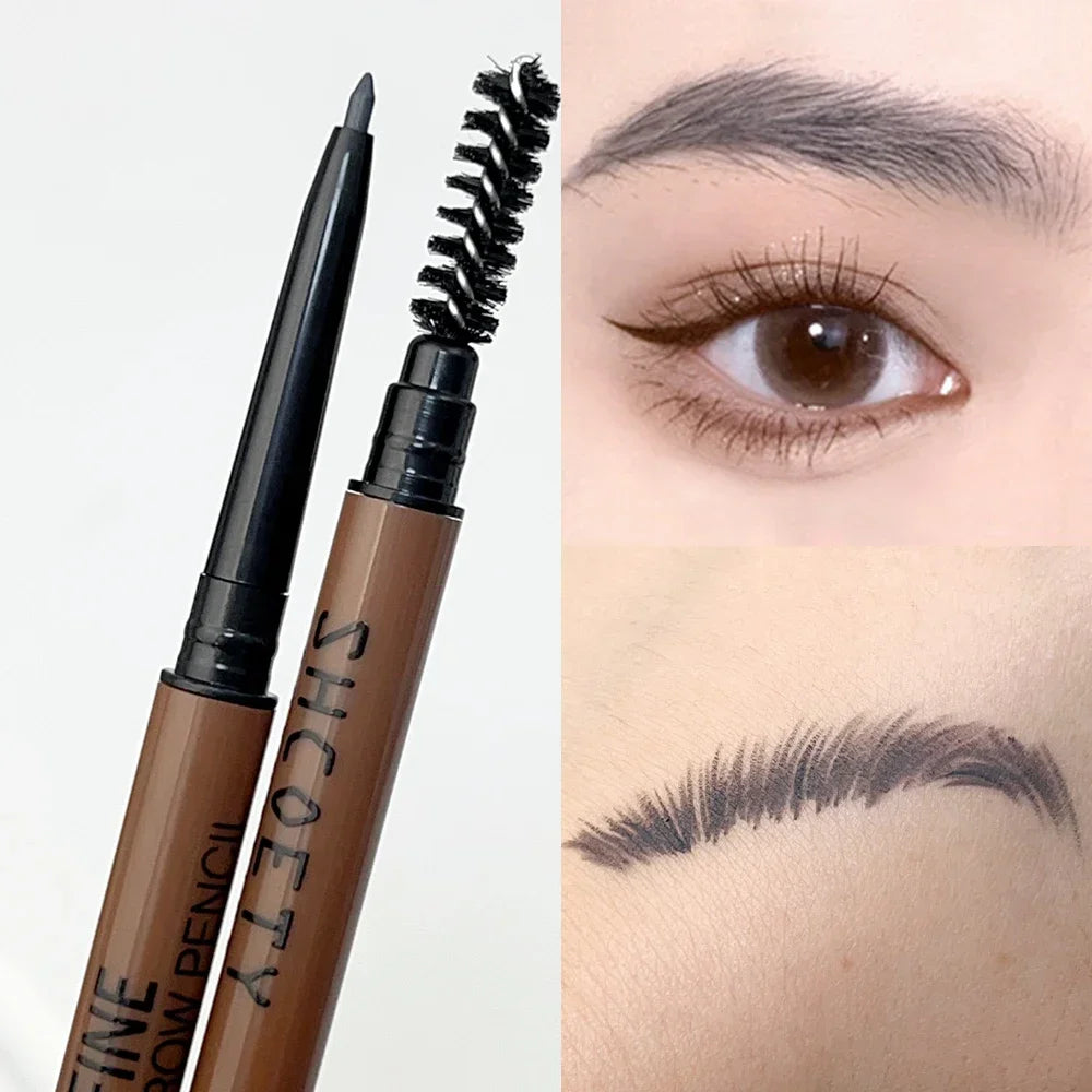 Ultra-fine Eyebrow Pencil Sweat-proof Eeyeliner with Brush Waterproof Outline Lying Silkworm Eyeliner Pen Eyes Makeup Cosmetic