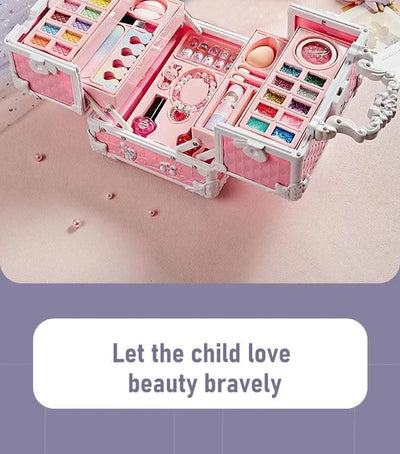 Kids Makeup Kit Little Girls 49 Pcs Washable Makeup Kit Real Girl Princess
