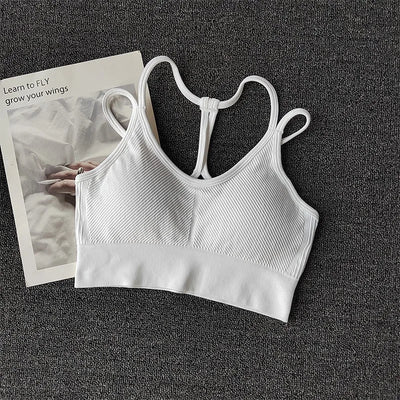 Women Breathable Sports Bra Shockproof Fitness Tops Gym Crop Top Brassiere Push Up Sport Bras Gym Workout Top Seamless Yoga Bra