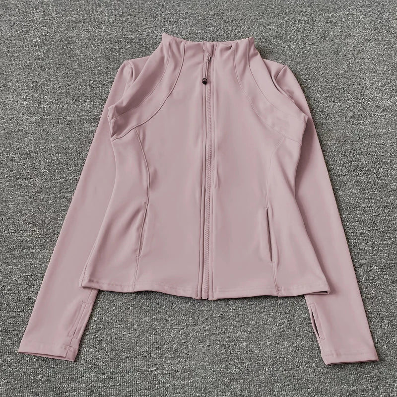 Running Wear Athletic Sports T-Shirts Tops Women Long Sleeve Shirt Sports Jacket Women Seamless Yoga Wear  Jacket