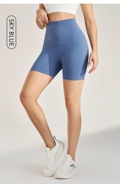 Sports Outdoor Yoga Pants Three Quarter Pants Shorts High Waist Peach Lift Hip Fitness Bottoms Women Leggings