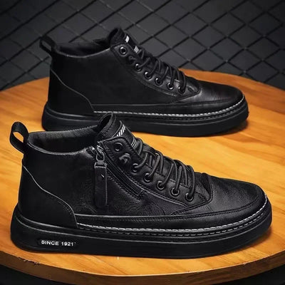 Handmade Leather Casual Shoes for Men Design Sneakers Man Comfortable High Top Boots Men's Loafers Platform Moccasins Driving