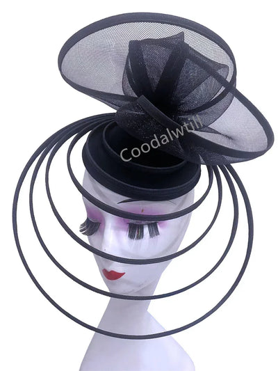 Church Fascinator Hat Wedding Mesh Headpiece Women Party Banquet Chapeau Cap Headband Ladies Party Tea Royal Ascot Pillbox Caps