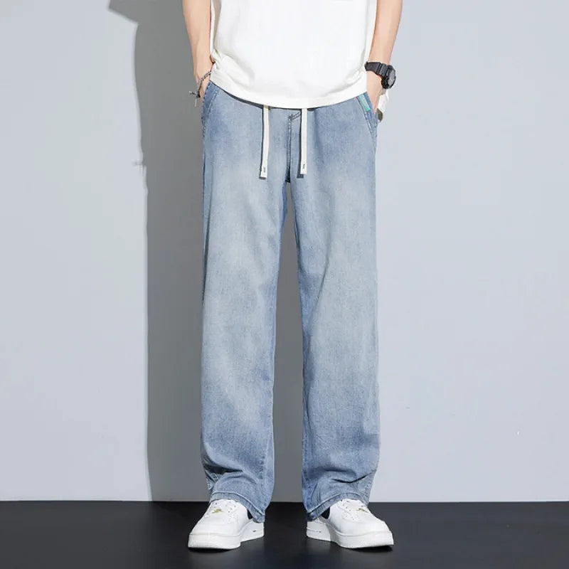 Men's Summer Pants Baggy Thin Model Jeans Pant Wide Legs Loose Casual Trousers Y2k Man Clothing Designer Clothes Man Jean Jorts