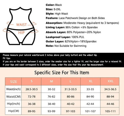 Women Period Underwear Leak Proof Panties for Menstruation Breathable Mesh Menstrual Panties High Waist Absorbent Period Panties