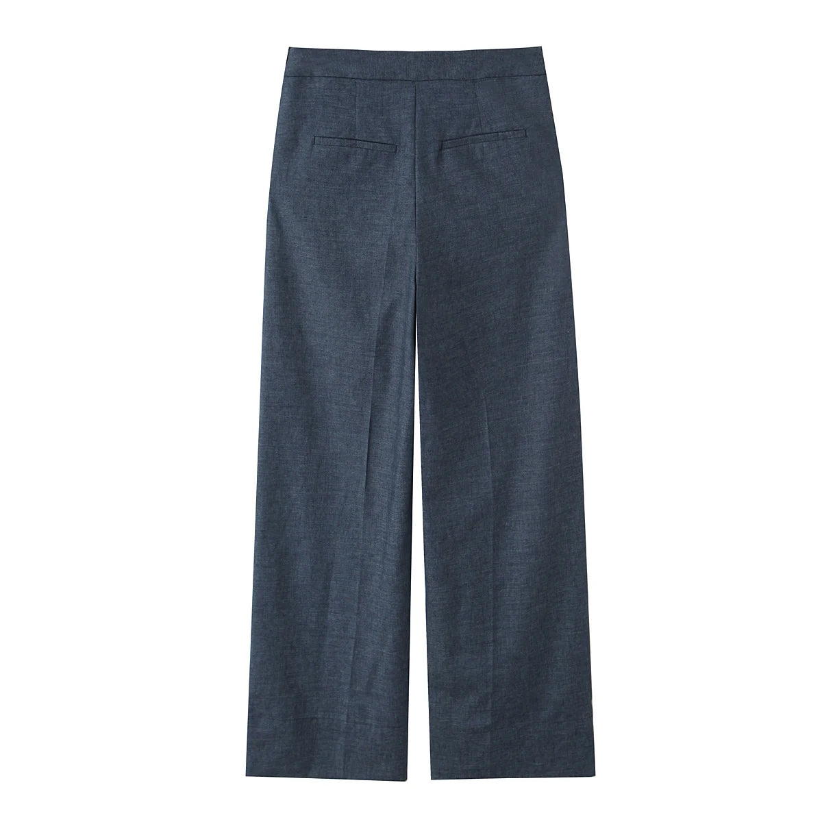 Women's clothing 2025 summer new product fashionable and versatile linen buttons high waist wide-leg casual trousers