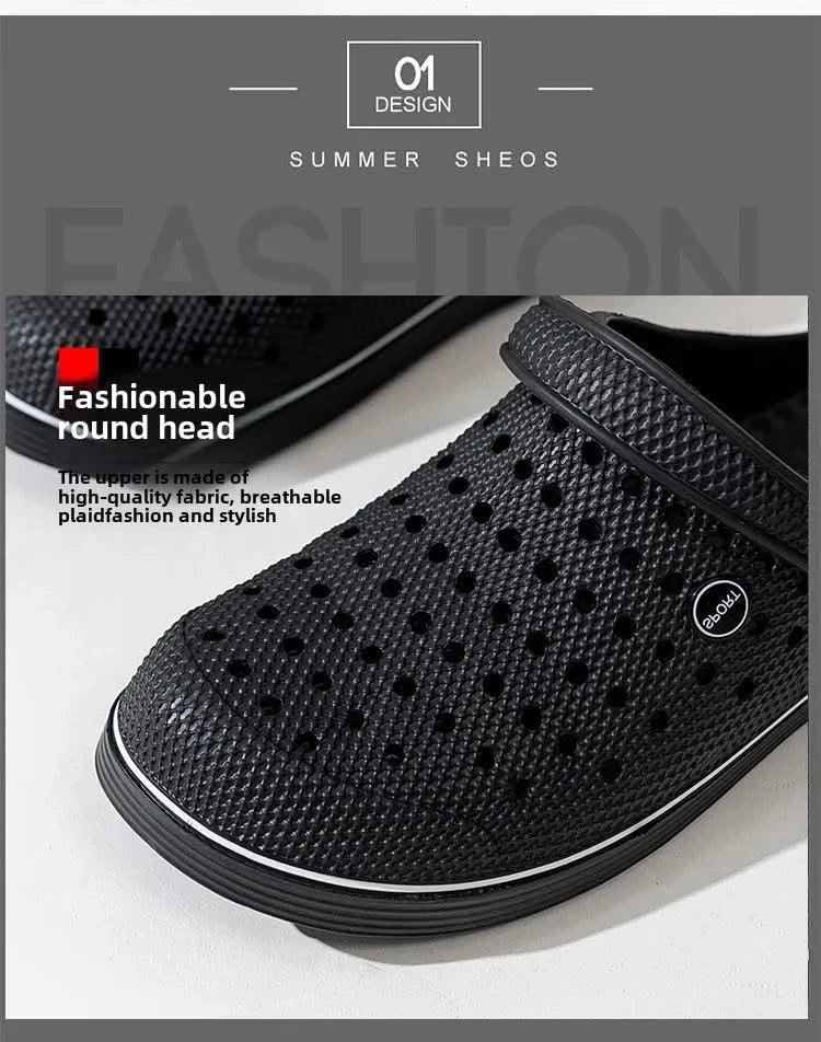 Men's Flat-Soled Clogs Are Breathable, Comfortable, Non-Slip, Wear-Resistant, Casual and Versatile, Daily Home Outing Work Shoes