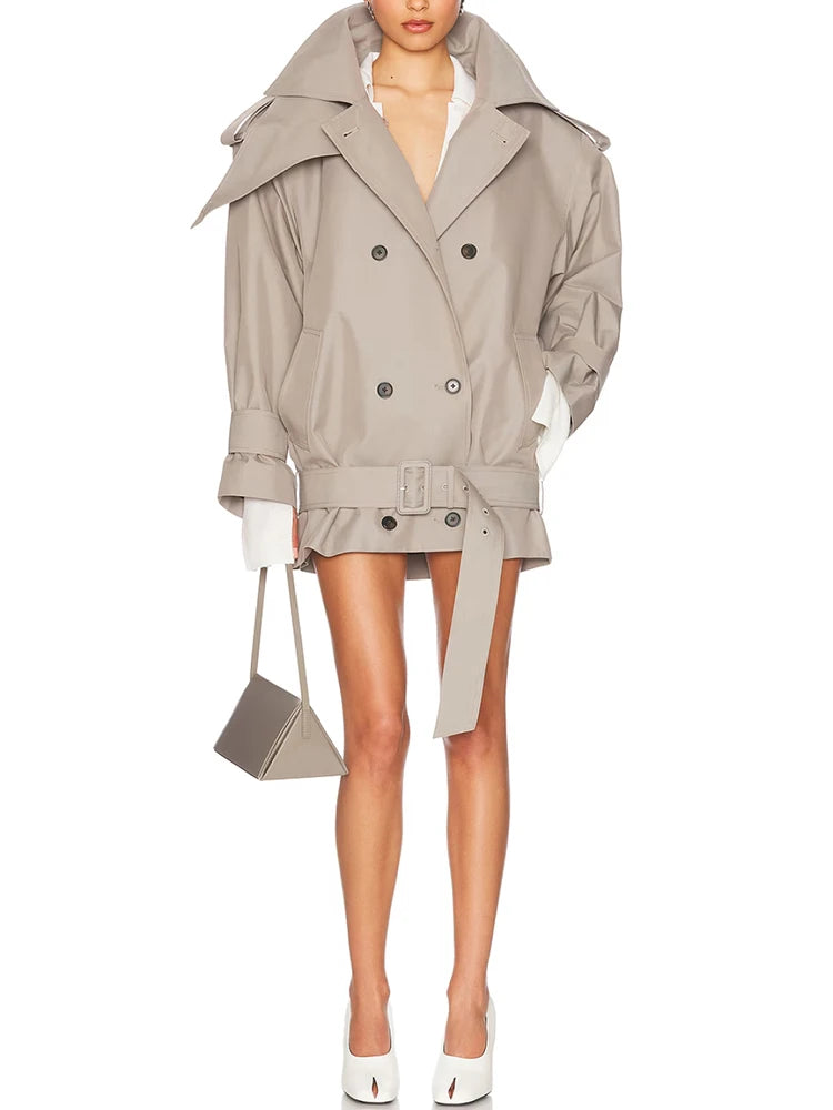 Women's clothing Y2K autumn and winter oversized double-breasted women's coat with padded shoulders jackets for women 2025 new