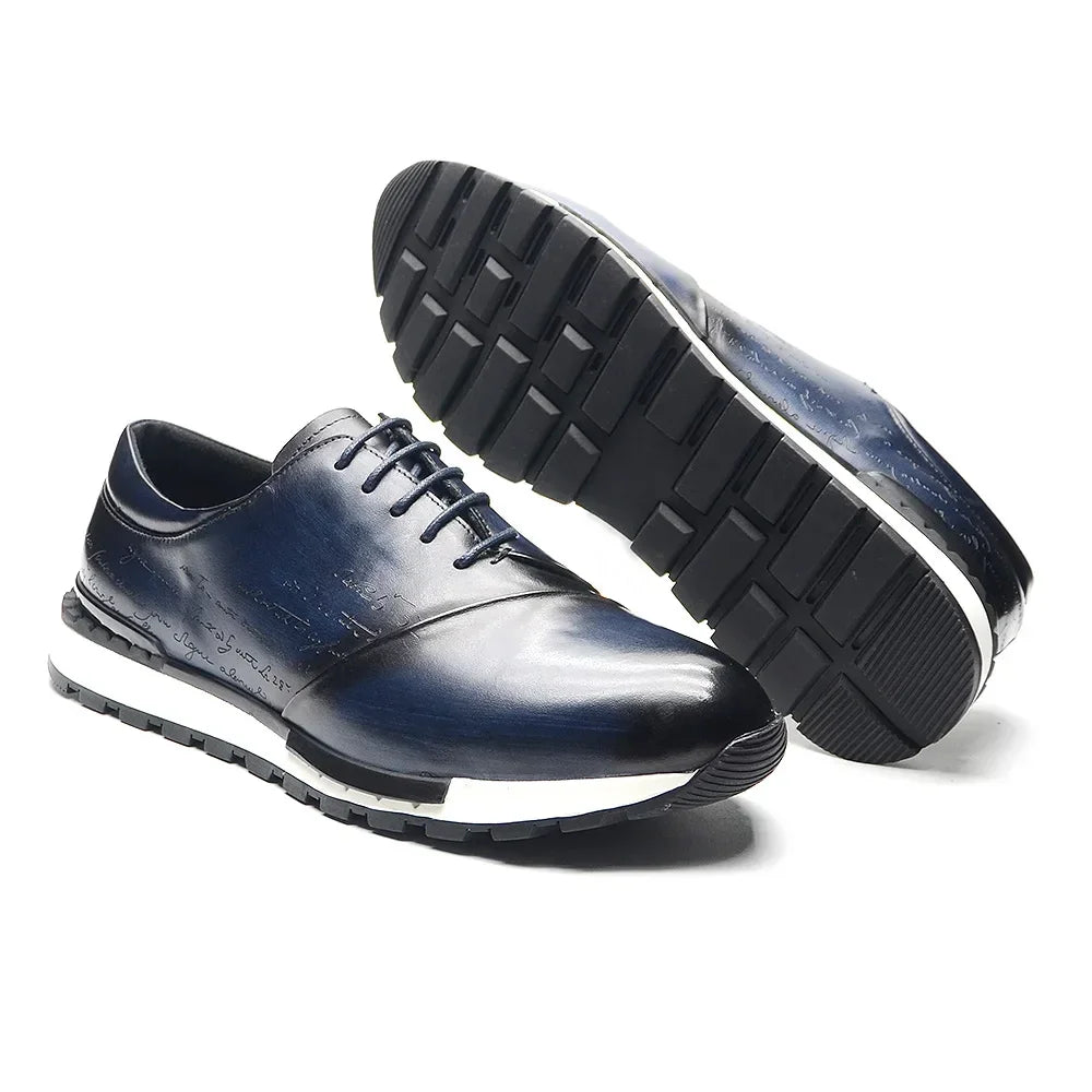 Luxury Brand Design Men's Oxford Shoes Fashion France Style Leather Sneakers Slip-on Casual Business Travel Non-slip Male Shoes