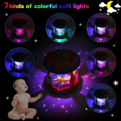 Baby Toys 1-3 Years Babies Ocean Light Rotary Projector Musical Toys Montessori Early Educational Sensory Toys for Toddler Gifts