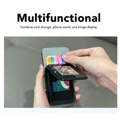 Magnetic Phone Card Wallet Holder Compact DIY Projection Multifuncitonal NFC Magnetic Phone Wallet Ink Screen for Mobile Phone