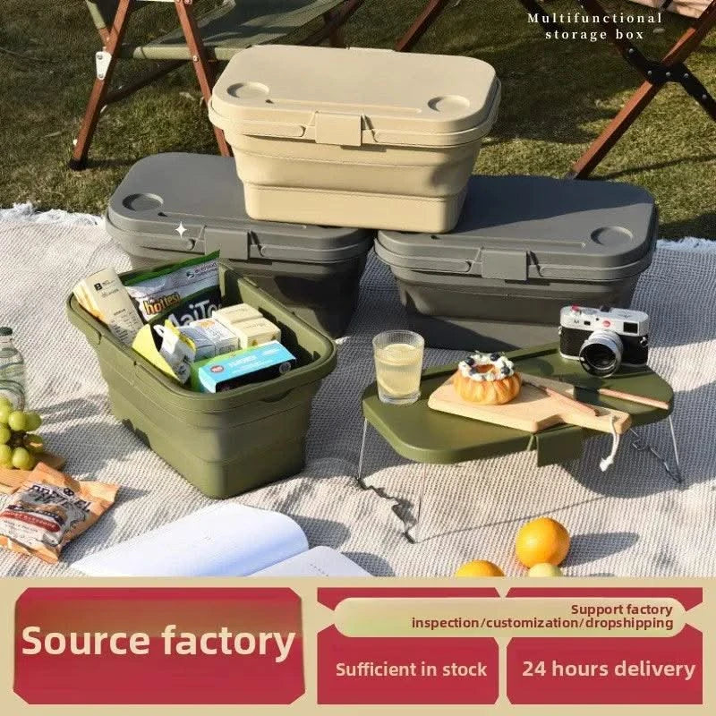garden  Multi functional hand-held basket storage box for picnic, outdoor camping, picnic basket set, folding water bucket