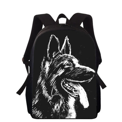 German Shepherd Dog 16" 3D Print Kids Backpack Primary School Bags for Boys Girls Back Pack Students School Book Bags