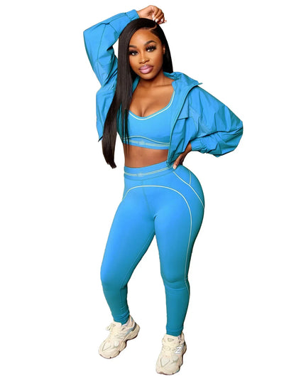 Women Activewear Summer Fitness Gym Yoga Sets Two Piece Set Bra Crop Top And High Waist Leggings Sportswear Training Workout Set