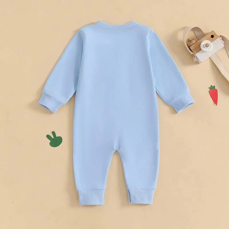 Rabbit  Embroidered Jumpsuit for Infants and Young Children  |Spring Easter | Long Crawling Clothes