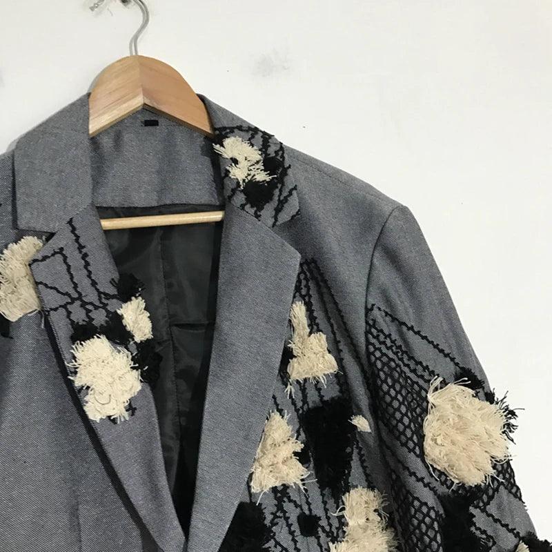 PFHQ Autumn Texture Design Niche Men's Blazers Streetwear Outdoor Patchwork Sports Baggy High Quality Delicacy Suit Coat 21Z1391