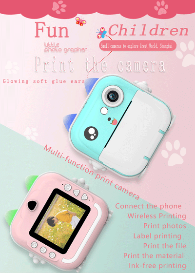 Digital Children Camera For Photography Instant Print Photo Kids Camera Mini Thermal Printer Video Educational Toys Gift