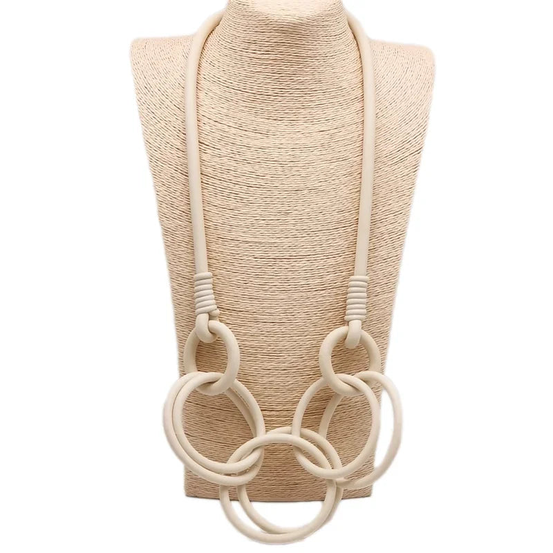 BARWODO New Rubber Chain Necklace For Women Simple Handmade Elasticity Jewelry Sweater Chains Party Accessories Luxury Necklaces