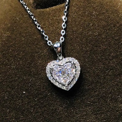 2ct Lab Diamond Solitaire Pendant Necklace 925 Sterling Silver Choker Statement Necklace Women Silver 925 Jewelry With Box Chain