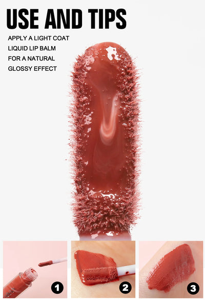 Long Lasting Lip Gloss Vitamin E Infused Plumping Glaze Hydrating Nude Color Liquid Balm Glossy Makeup Shine