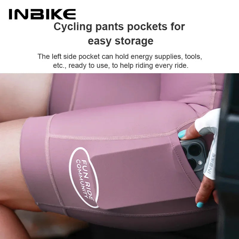 INBIKE 2025 Women's Cycling Shorts Summer Bicycle Pants Tights High Elasticity Biker Short Woman with Pockets Cycling Clothing