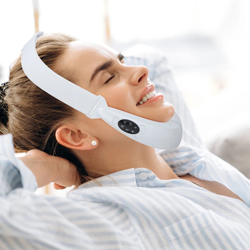 Red Blue Light Photon Therapy Facial Skin Tightening Massager  Microcurrent Face Lift Machine V Face Lifting Massage Belt
