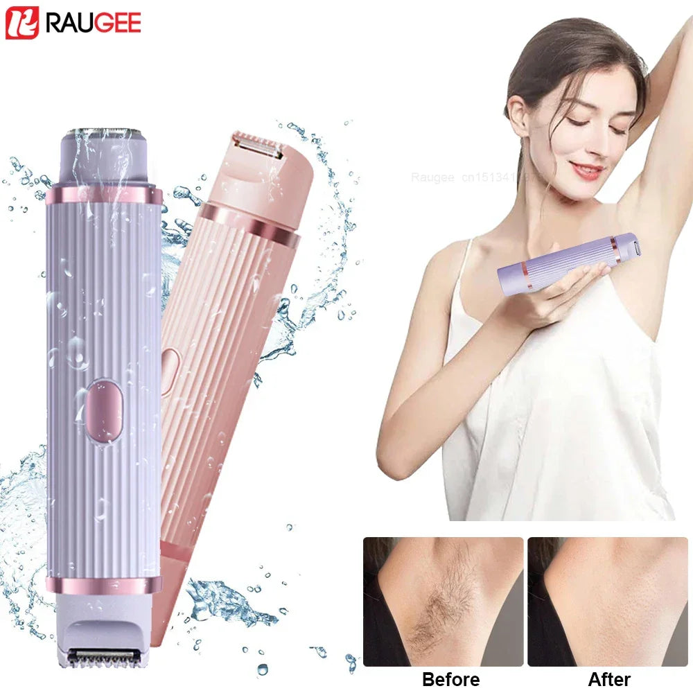 Women Epilator Dual Head Facial Electric Razor Body Shaver for Shaving Bikini Trimmer Area Leg Waterproof Female Hair Removal