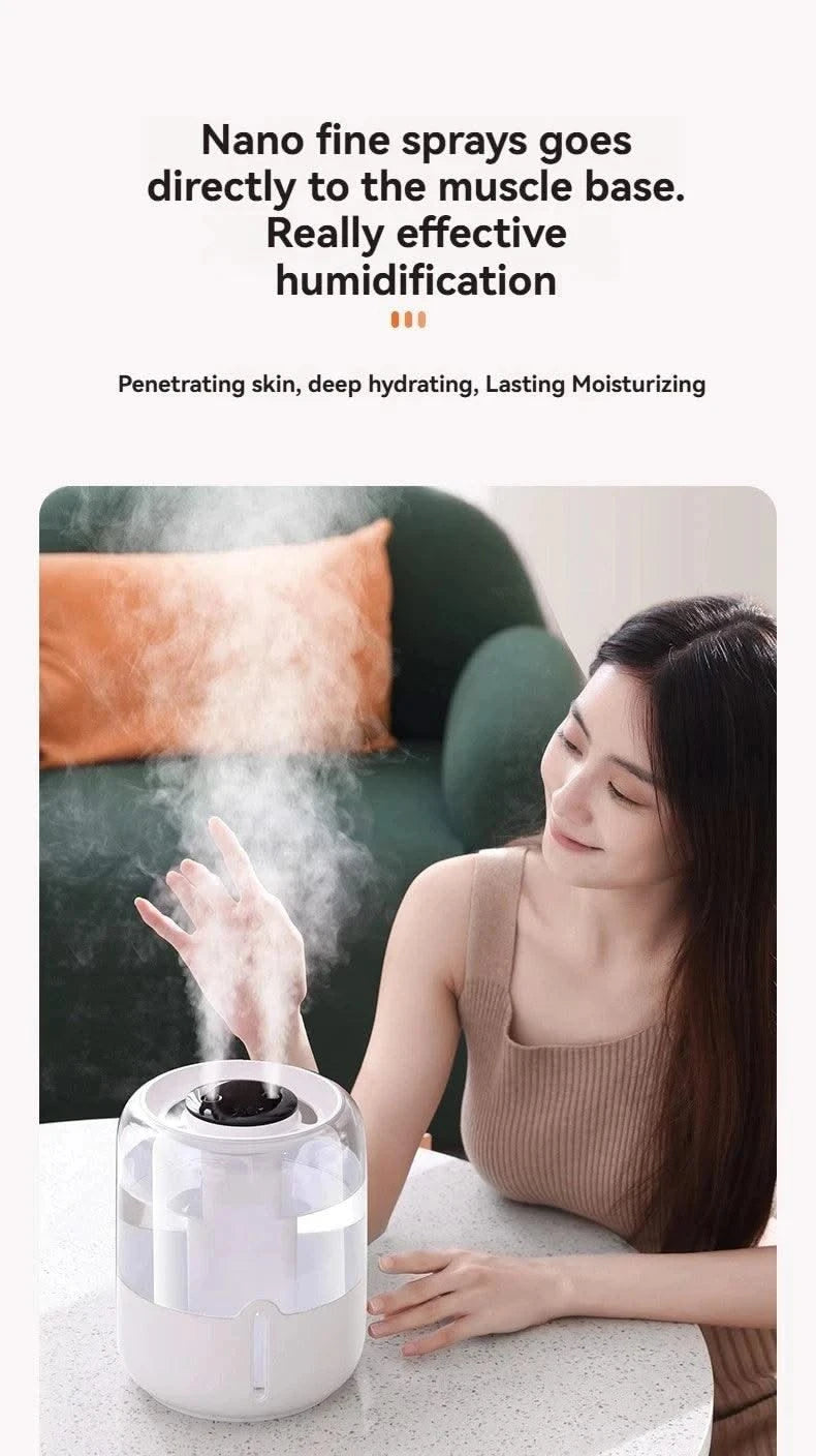 Humidifier 3.8L Large Capacity USB Dual Spray with Night Light Digital Display Aroma Diffuser Home Office Bedroom