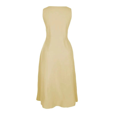 Cotton Linen Sleeveless Dress for Women Summer Pullover Skirt Vestidos Fashion Female Clothing Short Sleeved Loose Long Dress