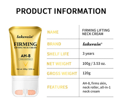 Ah-8 Firming Neck Cream Moisturizing Neck Lotion for Crepey Skin Comfortable Skin Care Cosmetic, Skin Care Product for Women