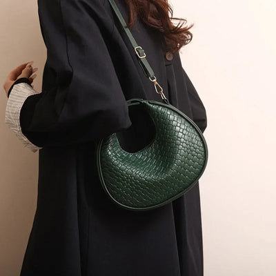 PU Leather Shoulder Bag Fashion Solid Color Lattice Crossbody Bag Small Bag Ladies Trend Luxury Designer Handbags