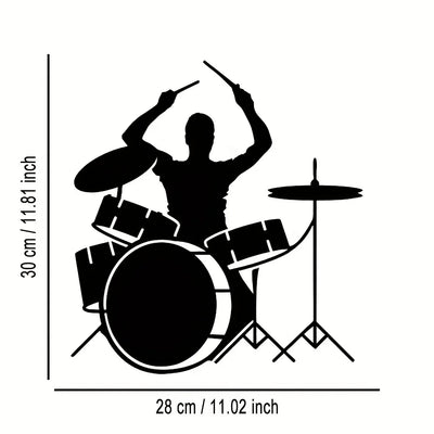 1pc wrought iron wall decoration for men playing drums, suitable for living room, bedroom, music room, suitable for music lovers