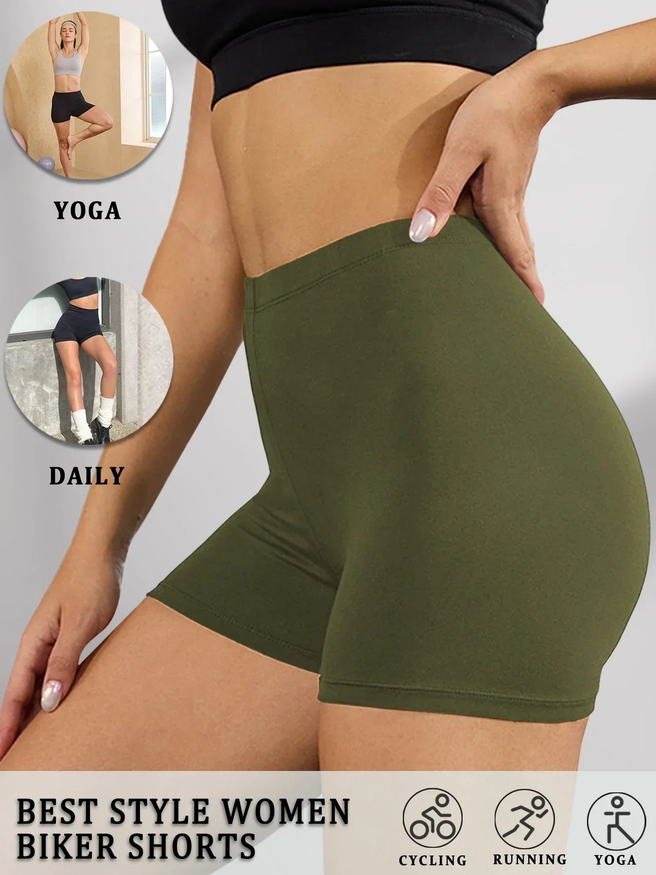 Biker Shorts For Women Super Soft No See Through Workout Yoga Running Cycling Push Up Gym Fitness Shorts Women's Activewear