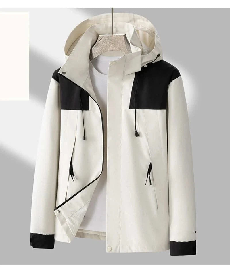 Women's Waterproof Ski Jacket Unisex Outdoor Single layer Jacket Mountain Windbreaker Hooded Raincoat Detachable Hat Coat