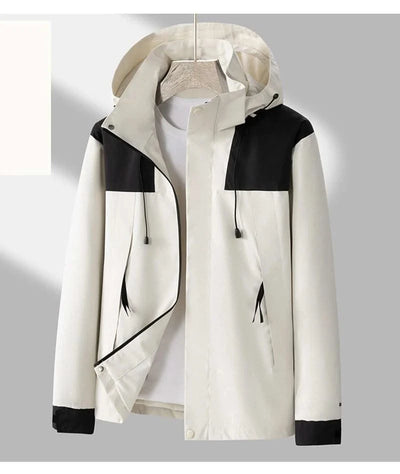 Women's Waterproof Ski Jacket Unisex Outdoor Single layer Jacket Mountain Windbreaker Hooded Raincoat Detachable Hat Coat