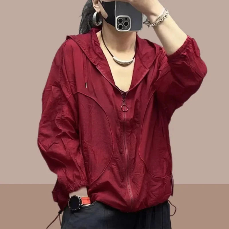 Summer New Fashion Women's Jacket Beach Thin Sunscreen UV Protection Coat 2023 Female Long Sleeve Hooded Jackets Outerwear Tops