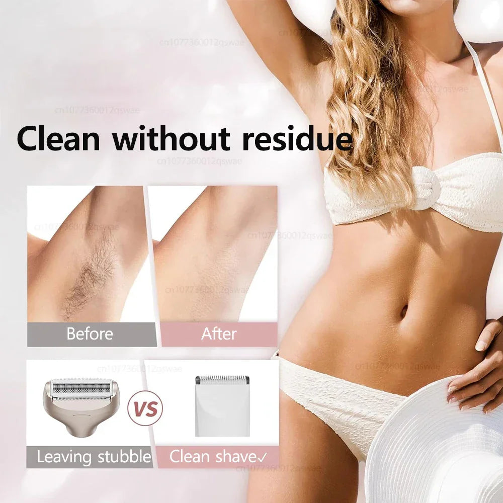 Electric Shaver for Women Female Razor Bikini Trimmer Facial Shavers for Ladies Body Underarms Legs Portable Painless Epilator