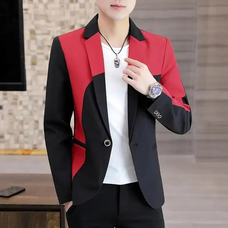 Thin Male Blazer Coat Short Cropped Men's Suit Jackets Slim Fit Single Breasted Luxury Designer High Quality Summer Casual 2024